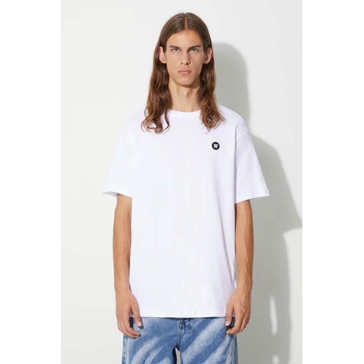 Wood Wood t-shirt bawełniany Ace t-shirt kolor biały gładki 10005710.2222 ze sklepu ANSWEAR.com w kategorii T-shirty męskie - zdjęcie 166128133