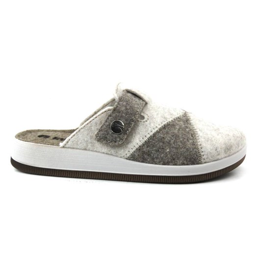 Kapcie damskie filcowe na grubej podeszwie  - Inblu CT-32, beżowo-szare Inblu 37 ulubioneobuwie