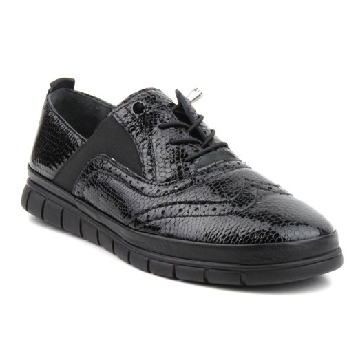 Sneakersy damskie ze skóry naturalnej- VENEZIA 234419-1, czarne Venezia 37 ulubioneobuwie