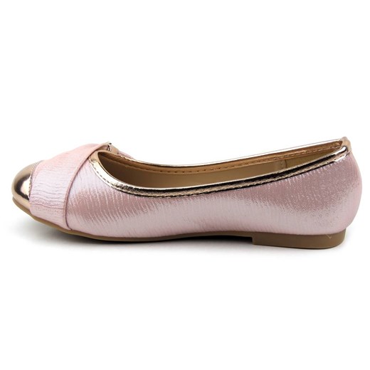 Baleriny dziecięce ze skórzaną wkładką - AMERICAN CLUB LU16/19, różowe American Club 37 wyprzedaż ulubioneobuwie