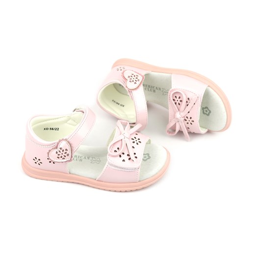 Sandałki dziecięce z profilowaną wkładką - American XD 56/22, różowe American Club 28 okazja ulubioneobuwie