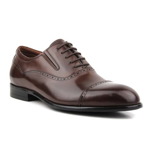 Eleganckie półbuty męskie, brogsy, oksfordy Brooman T83-294-AB44, brązowe 41 ulubioneobuwie