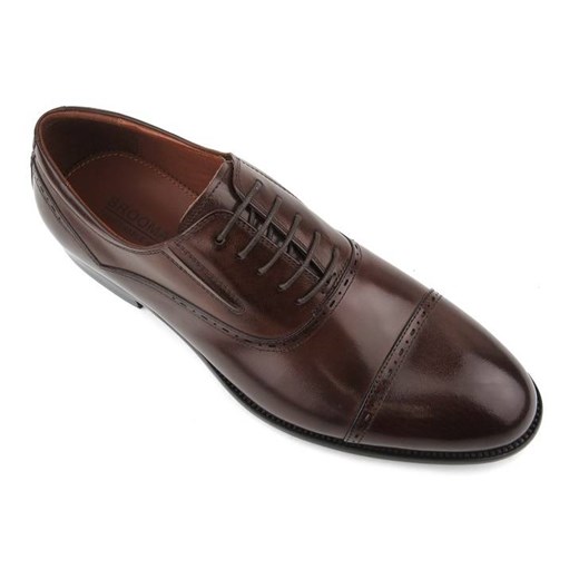 Eleganckie półbuty męskie, brogsy, oksfordy Brooman T83-294-AB44, brązowe 43 ulubioneobuwie