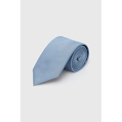 BOSS krawat jedwabny kolor niebieski ONE ANSWEAR.com