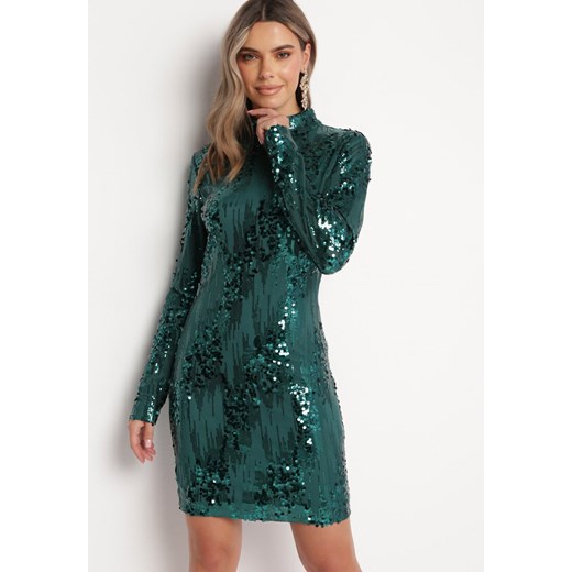 Sukienka Born2be z golfem z aplikacjami elegancka
