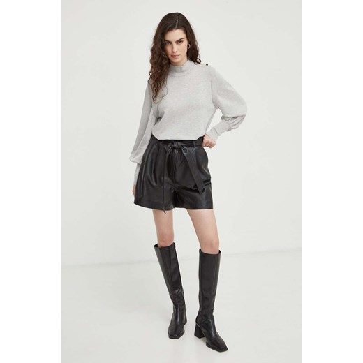 Bruuns Bazaar sweter damski kolor szary lekki z półgolfem Bruuns Bazaar L ANSWEAR.com