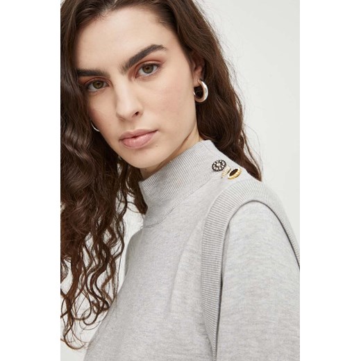 Bruuns Bazaar sweter damski kolor szary lekki z półgolfem Bruuns Bazaar L ANSWEAR.com