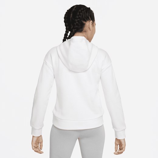 Dzianinowa bluza z kapturem dla dużych dzieci (dziewcząt) Nike Sportswear - Biel Nike M Nike poland okazyjna cena