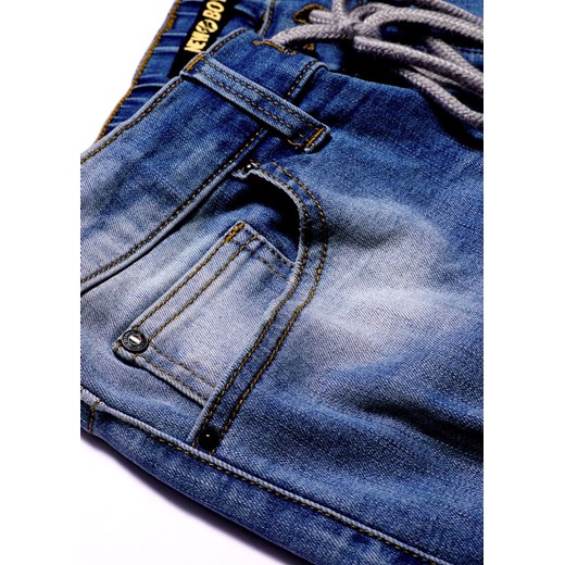 Spodnie jeansowe męskie niebieskie z sznurkiem Recea Recea XXL promocja Recea.pl