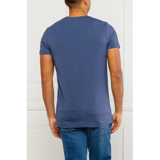 T-shirt męski niebieski Tommy Hilfiger bawełniany z krótkim rękawem 