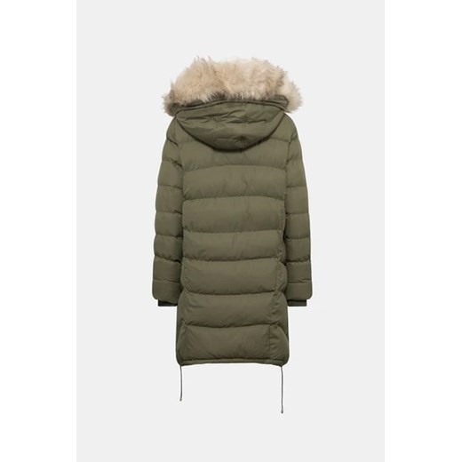 Kurtka damska zielona Cold z kapturem długa casual