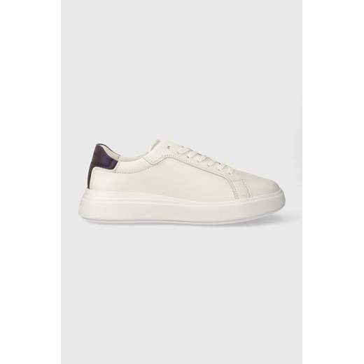 Calvin Klein sneakersy skórzane LOW TOP LACE UP PET kolor biały HM0HM01288 ze sklepu ANSWEAR.com w kategorii Trampki męskie - zdjęcie 166173803