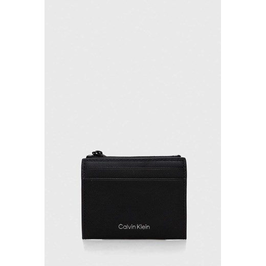 Calvin Klein portfel skórzany męski kolor czarny ze sklepu ANSWEAR.com w kategorii Portfele męskie - zdjęcie 166173833
