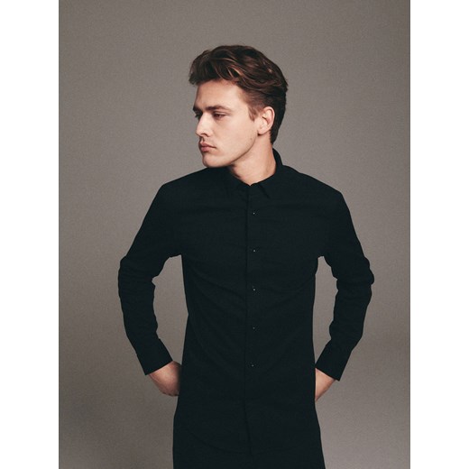Reserved - Gładka koszula slim fit - czarny Reserved M Reserved