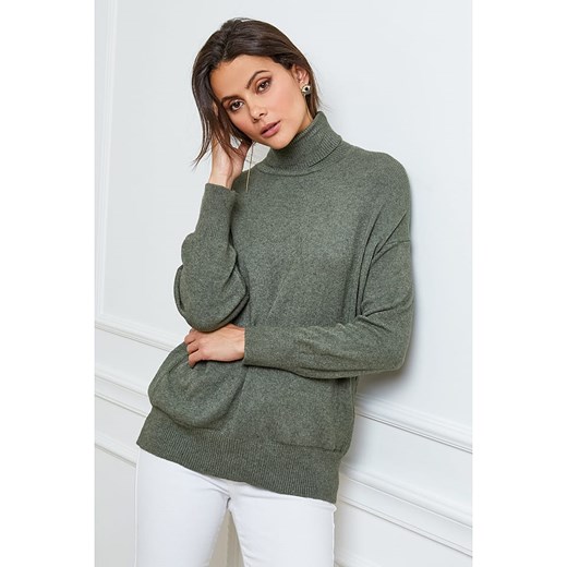 So Cachemire Golf &quot;Elona&quot; w kolorze khaki ze sklepu Limango Polska w kategorii Swetry damskie - zdjęcie 166180432