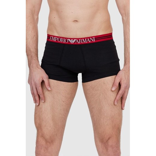 EMPORIO ARMANI Czarne i czerwone bokserki z logo 3 pack, Rozmiar M ze sklepu outfit.pl w kategorii Majtki męskie - zdjęcie 166181300