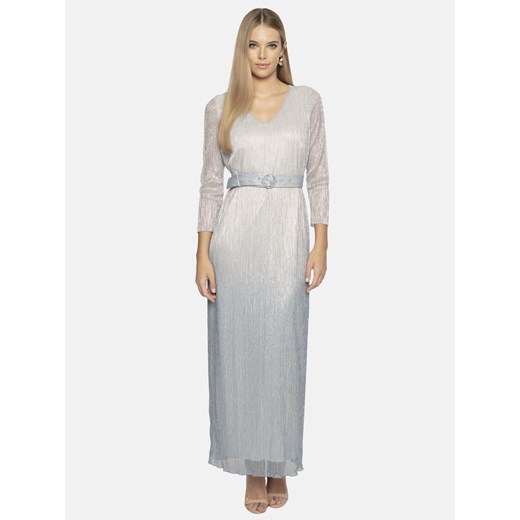 Elegancka połyskująca sukienka maxi z paskiem L’AF Arianna ze sklepu Eye For Fashion w kategorii Sukienki - zdjęcie 166181904