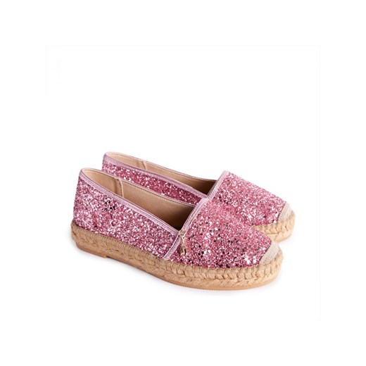 Espadryle damskie Patrizia Pepe płaskie różowe bez zapięcia casualowe
