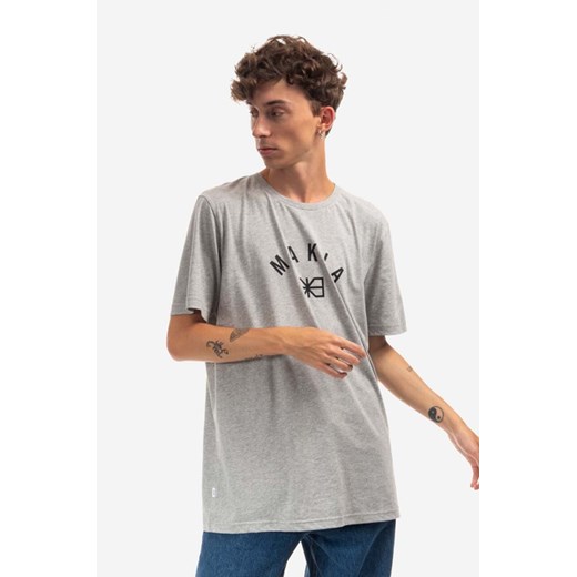 Makia t-shirt bawełniany kolor szary z nadrukiem Brand M21200 001 M21200-001 ze sklepu PRM w kategorii T-shirty męskie - zdjęcie 166191120