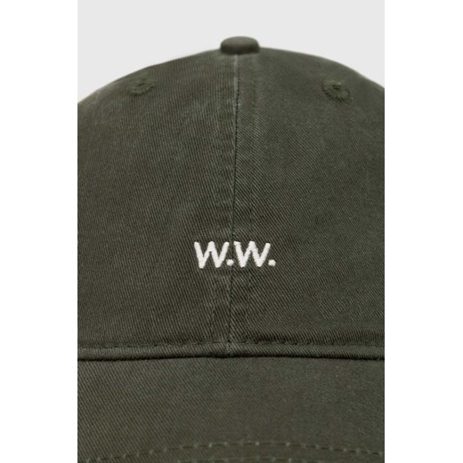 Wood Wood czapka z daszkiem bawełniana Low profile twill cap kolor zielony Wood Wood ONE PRM promocyjna cena