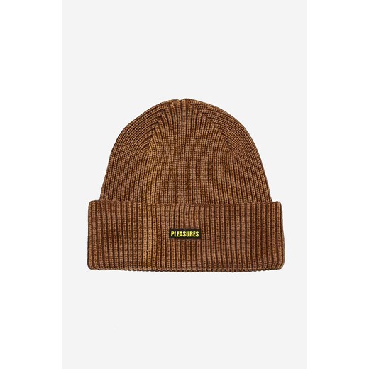 PLEASURES czapka bawełniana kolor beżowy bawełniana P22F063-TAN ze sklepu PRM w kategorii Czapki zimowe damskie - zdjęcie 166191384