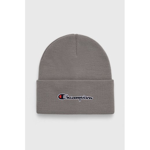 Champion czapka kolor szary z grubej dzianiny 805678-SLI ze sklepu PRM w kategorii Czapki zimowe damskie - zdjęcie 166191572
