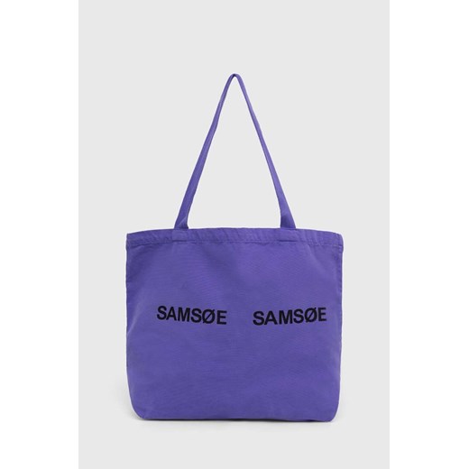 Samsoe Samsoe torebka FRINKA kolor fioletowy F20300113 ze sklepu PRM w kategorii Torby materiałowe - zdjęcie 166191582