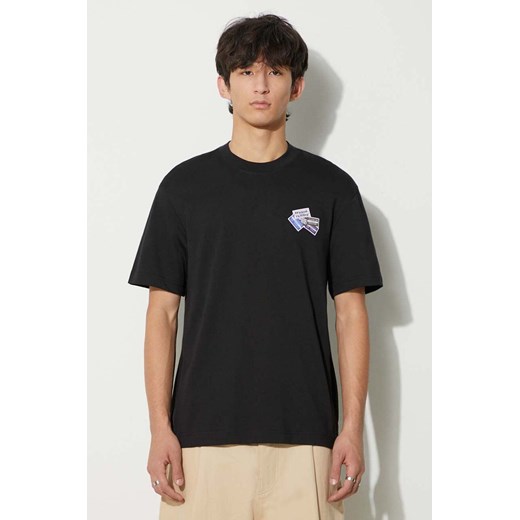 Lacoste t-shirt bawełniany męski kolor czarny z aplikacją ze sklepu PRM w kategorii T-shirty męskie - zdjęcie 166191694