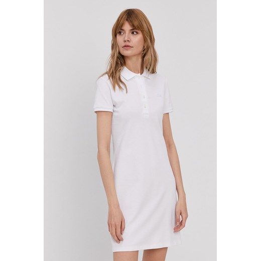 Lacoste Sukienka EF5473 kolor biały mini prosta EF5473-001 ze sklepu PRM w kategorii Sukienki - zdjęcie 166191700