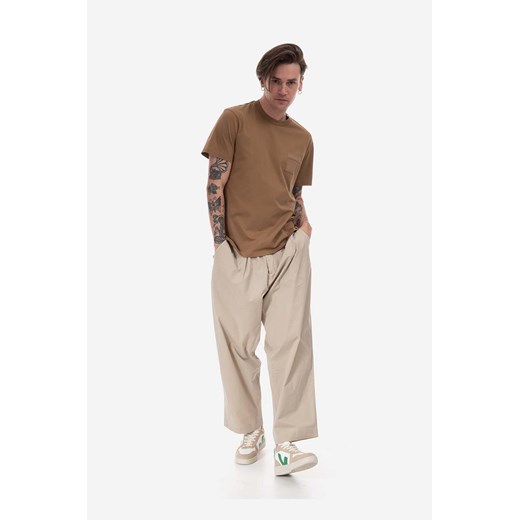 Neil Barett t-shirt bawełniany kolor brązowy gładki PBJT148.U501C-1390 ze sklepu PRM w kategorii T-shirty męskie - zdjęcie 166191734