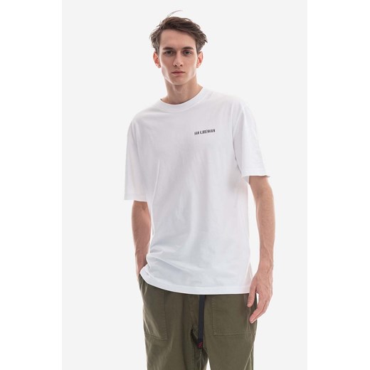 Han Kjøbenhavn t-shirt bawełniany Logo Print Boxy Tee Short Sleev kolor czarny z nadrukiem M.132871-WHITE ze sklepu PRM w kategorii T-shirty męskie - zdjęcie 166192013
