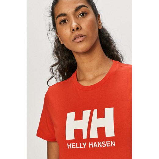 Helly Hansen T-shirt bawełniany kolor czerwony 34112-001 ze sklepu PRM w kategorii Bluzki damskie - zdjęcie 166192094