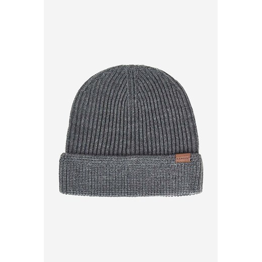 Kangol czapka kolor szary z grubej dzianiny K0702CO-FLANNEL ze sklepu PRM w kategorii Czapki zimowe damskie - zdjęcie 166192334