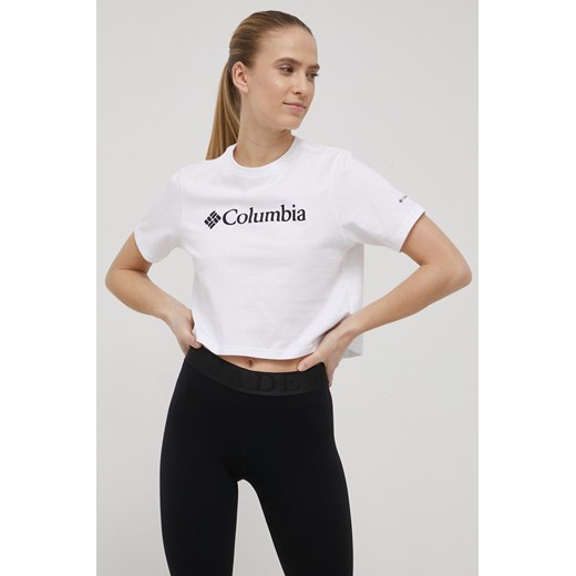 Columbia t-shirt bawełniany North Cascades kolor biały 1930051 ze sklepu PRM w kategorii Bluzki damskie - zdjęcie 166192364
