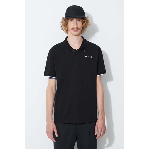 MCQ polo męski kolor czarny z nadrukiem ze sklepu PRM w kategorii T-shirty męskie - zdjęcie 166192920