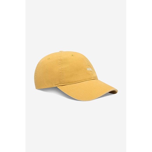 Wood Wood czapka z daszkiem bawełniana Low profile twill cap kolor żółty gładka 12110804.7083 ze sklepu PRM w kategorii Czapki z daszkiem damskie - zdjęcie 166193024