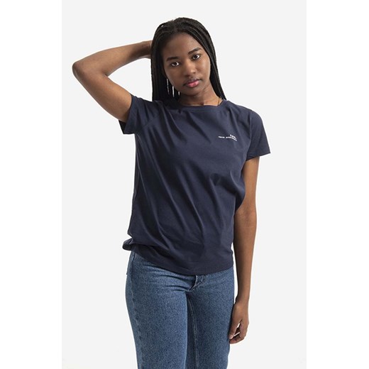A.P.C. t-shirt bawełniany Item F kolor granatowy COEOP.F26012-WHITE ze sklepu PRM w kategorii Bluzki damskie - zdjęcie 166193040