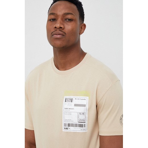 Puma t-shirt bawełniany kolor beżowy z aplikacją 536315-01 ze sklepu PRM w kategorii T-shirty męskie - zdjęcie 166193200