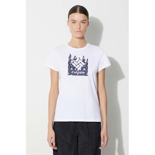Columbia t-shirt sportowy Sun Trek Sun Trek kolor biały 1931753 ze sklepu PRM w kategorii Bluzki damskie - zdjęcie 166193250