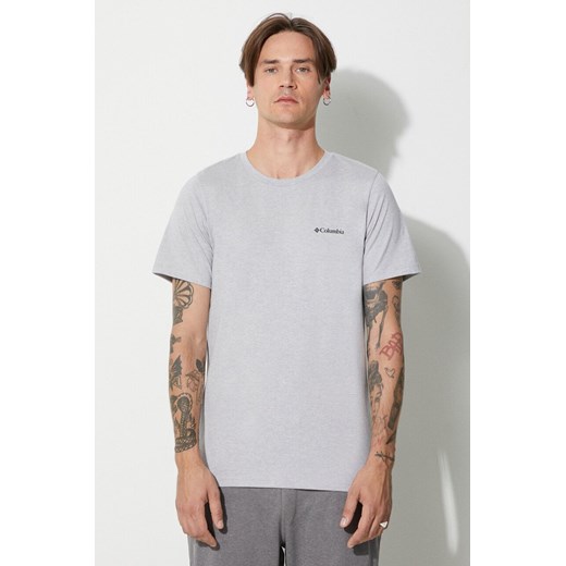 Columbia t-shirt bawełniany Rapid Ridge Back Graphic kolor szary z nadrukiem ze sklepu PRM w kategorii T-shirty męskie - zdjęcie 166193450