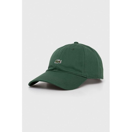 Lacoste czapka z daszkiem bawełniana kolor zielony z aplikacją Lacoste ONE PRM