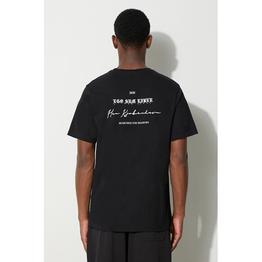 Han Kjøbenhavn t-shirt bawełniany kolor czarny gładki ze sklepu PRM w kategorii T-shirty męskie - zdjęcie 166193993