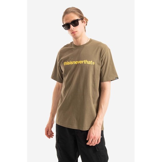 thisisneverthat t-shirt bawełniany T-Logo Tee kolor zielony z nadrukiem TN220TTSST01-LEMON ze sklepu PRM w kategorii T-shirty męskie - zdjęcie 166194023