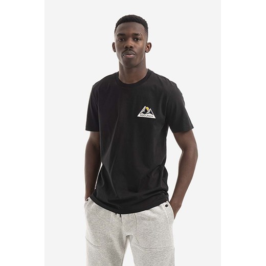 Woolrich t-shirt bawełniany Logo Mountain Tee kolor czarny z nadrukiem CFWOTE0061MRUT2926 CFWOTE0061MRUT2926-8041 ze sklepu PRM w kategorii T-shirty męskie - zdjęcie 166194024