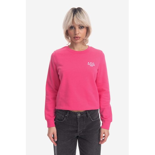 A.P.C. bluza bawełniana Sweat Skye damska kolor różowy gładka COEZD.F27700-OFFWHITE ze sklepu PRM w kategorii Bluzy damskie - zdjęcie 166194381