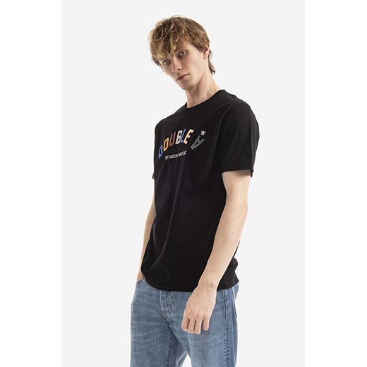 Wood Wood t-shirt bawełniany Ace Arch T-shirt kolor czarny z nadrukiem 10285702.2222-WHITE ze sklepu PRM w kategorii T-shirty męskie - zdjęcie 166194491