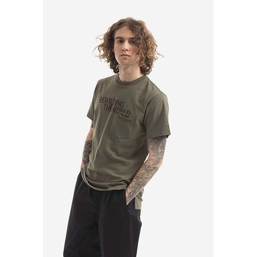 Engineered Garments t-shirt bawełniany kolor zielony 22S1H010-RP001D ze sklepu PRM w kategorii T-shirty męskie - zdjęcie 166194642