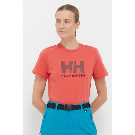 Helly Hansen t-shirt bawełniany kolor czerwony 34112-001 ze sklepu PRM w kategorii Bluzki damskie - zdjęcie 166194664