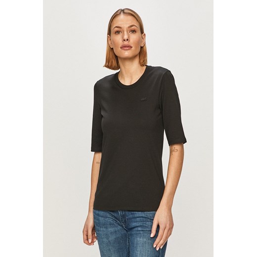 Lacoste t-shirt bawełniany kolor czarny TF9424-166 Lacoste 34 promocja PRM
