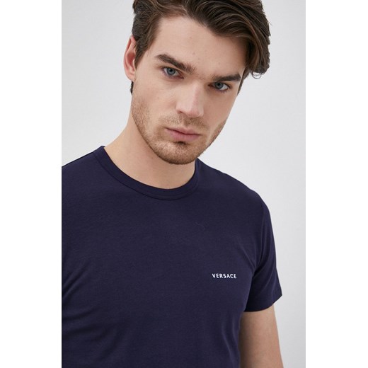 Versace T-shirt (2-pack) męski kolor granatowy gładki AU04023 ze sklepu PRM w kategorii T-shirty męskie - zdjęcie 166194930